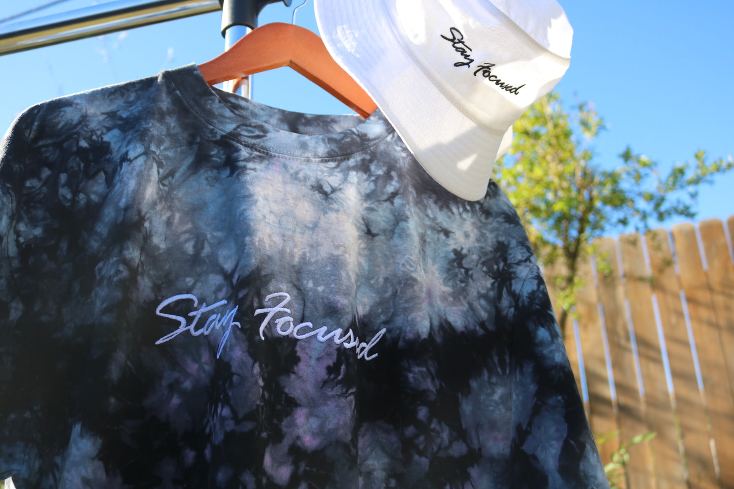 Stay Focused Oversized tie-dye t-shirt