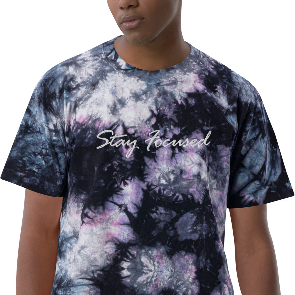 Stay Focused Oversized tie-dye t-shirt